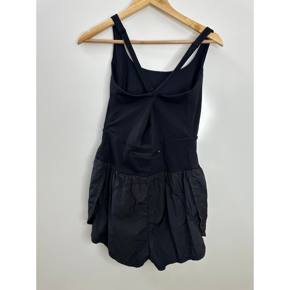 Free People FP Movement Righteous Runsie Black Pull On Romper Strappy Cutout L - Picture 12 of 16